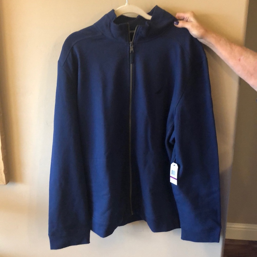 Nautica baby blue full zip sweater.